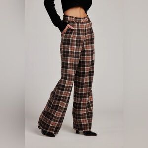 NWT 12th Tribe Thomas Brown Plaid Trousers Sz Small